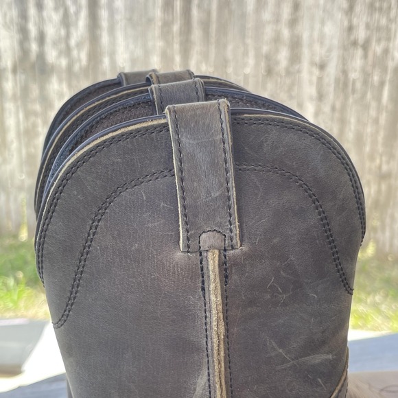 Justin Western Boots Men 8D Brown Leather Water Buffalo Safety EH SR MJ1015 NEW - Picture 12 of 13